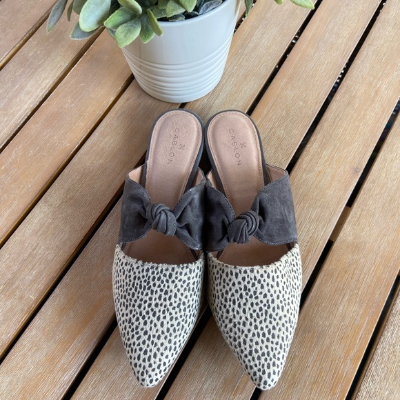 Caslon Luke knotted spotted grey mule 6.5